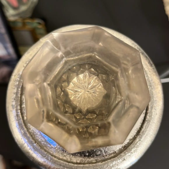 Antique Salvage Octagonal Crystal Glass Door Knob with Brass Base - Picture 6 of 9